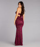 Kathy Velvet Flocked Mermaid Formal Dress