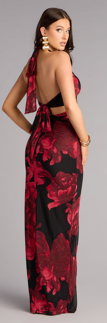 Parker Floral Mesh Slit Formal Dress | Windsor Parker Floral Mesh Slit Formal Dress | Windsor
