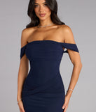 Kara Mesh Off-The-Shoulder Slit Formal Dress