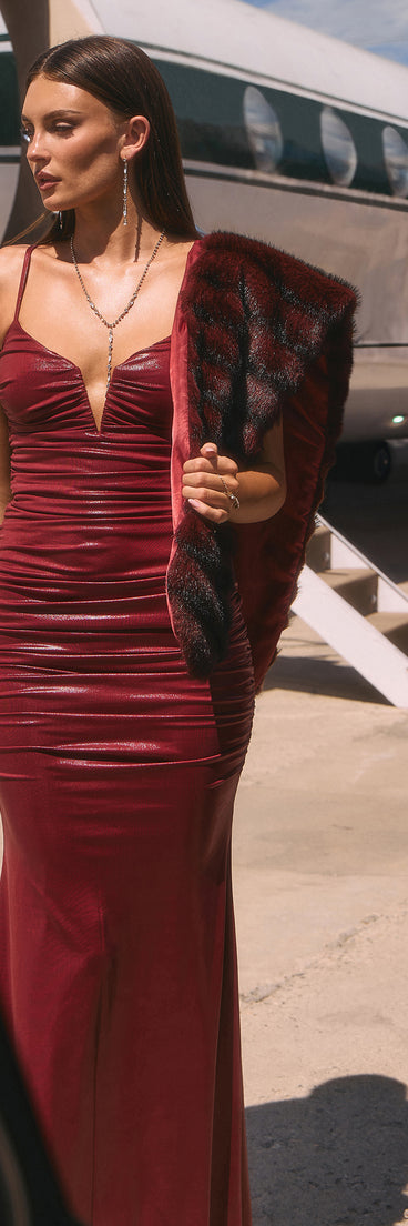 Celebrate in style with the Amaya Ruched Mermaid Formal Dress, a wine holiday dresses standout that brings bold, festive flair and a party-ready look.