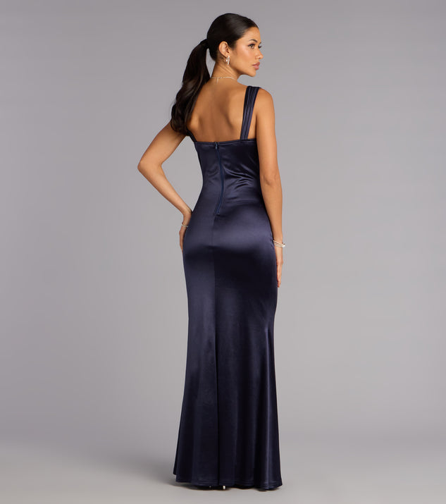 jordyn formal satin mermaid dress with train Windsor Jordyn Formal Satin Mermaid Dress With Train