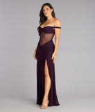 Eliza Sheer Mesh Off-The-Shoulder Mermaid Dress