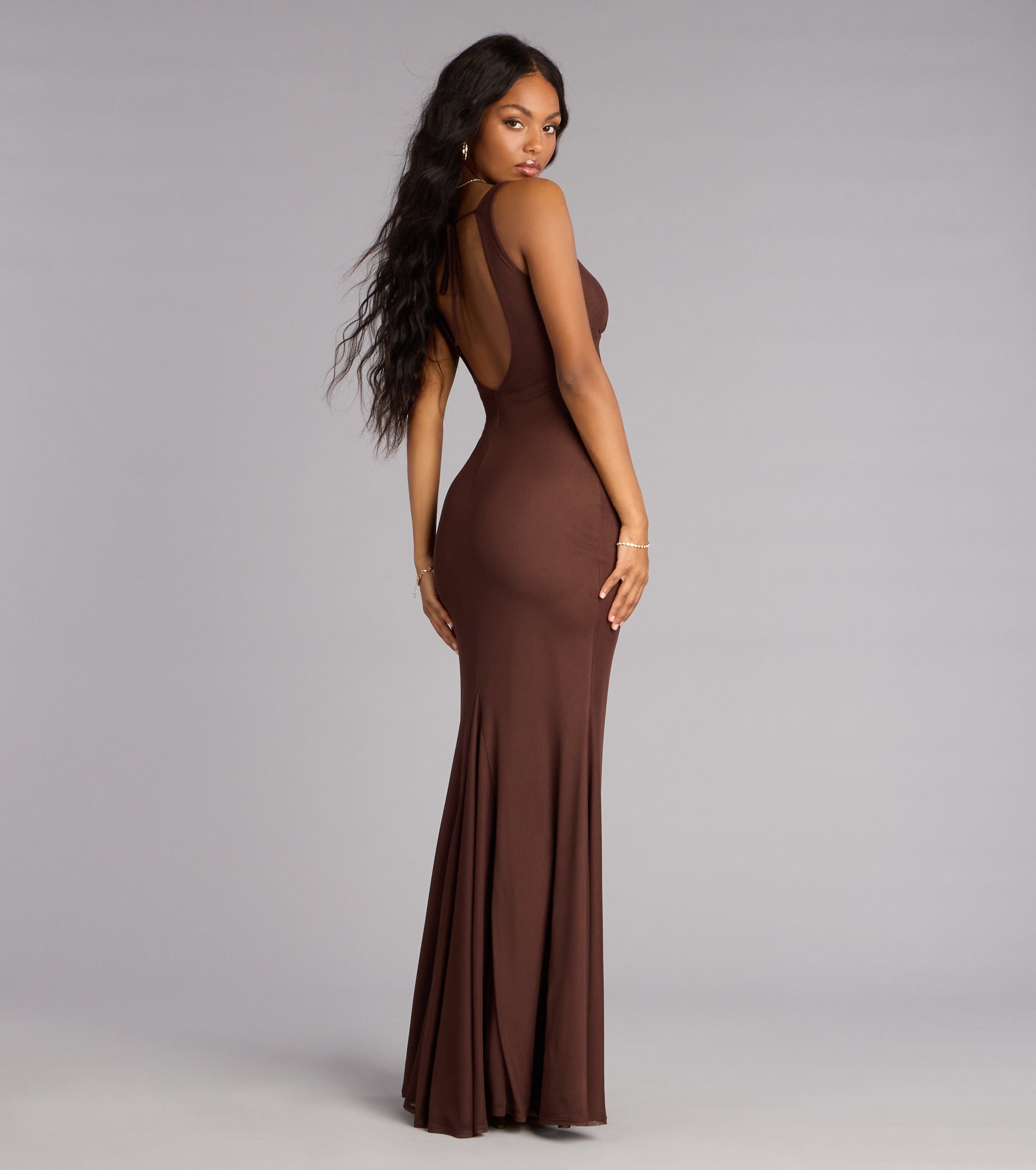 Erica Mesh Open Back Mermaid Formal Dress | Windsor