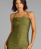 Stefani Lace-Up Slit Formal Dress