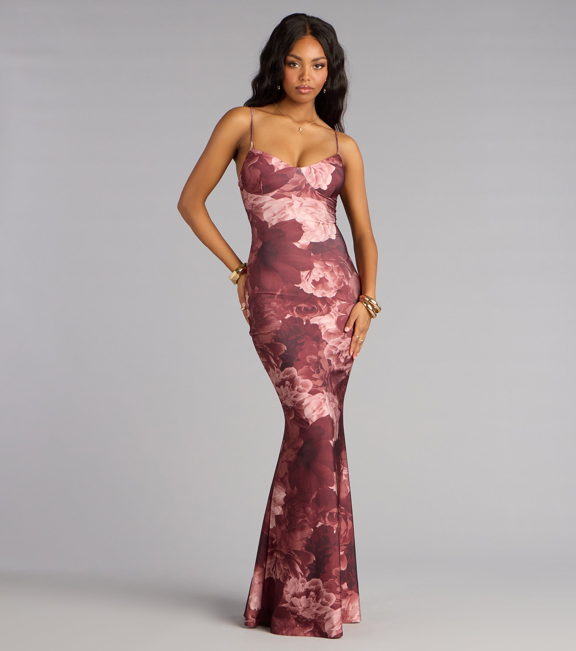 Leanne Floral Lace-Up Mermaid Dress | Windsor