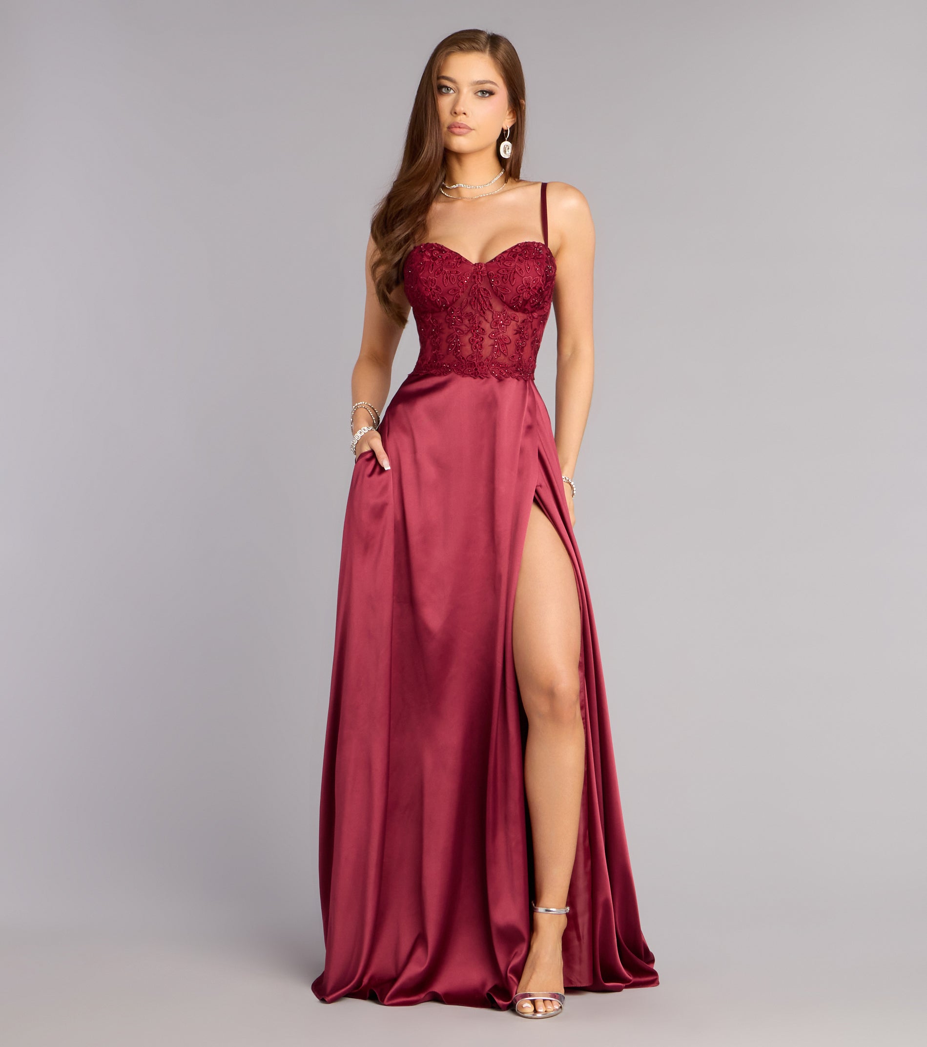 Antonina Sweetheart Corset A-Line Satin Formal Dress | Windsor