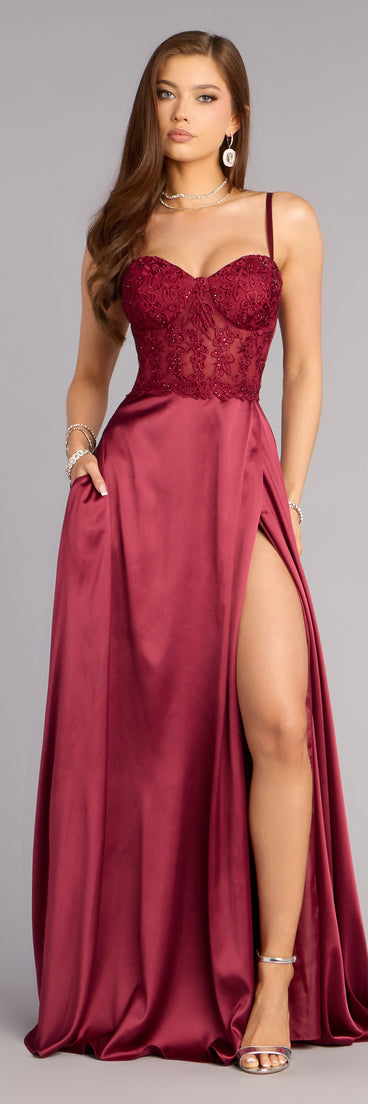 Antonina Sweetheart Corset A-Line Satin Formal Dress | Windsor Antonina Sweetheart Corset A-Line Satin Formal Dress | Windsor