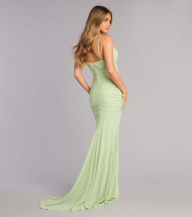 Bonnie Ruched Mesh Mermaid Dress