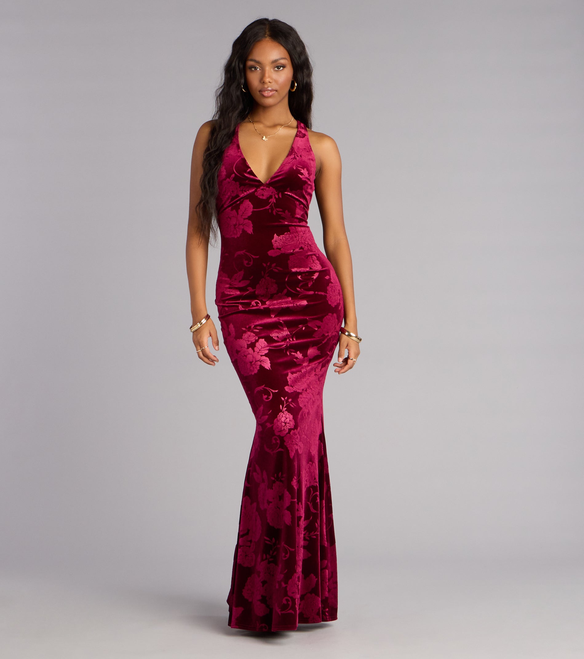Miriam Floral Velvet Mermaid Formal Dress | Windsor