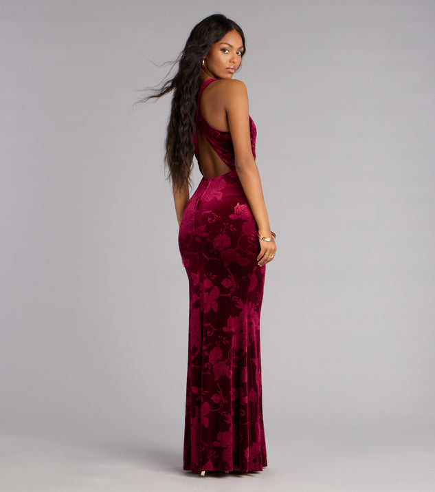 margot formal ruffled velvet dress Leslie Amon Margot Off Shoulder Velvet Mini Dress main image 1