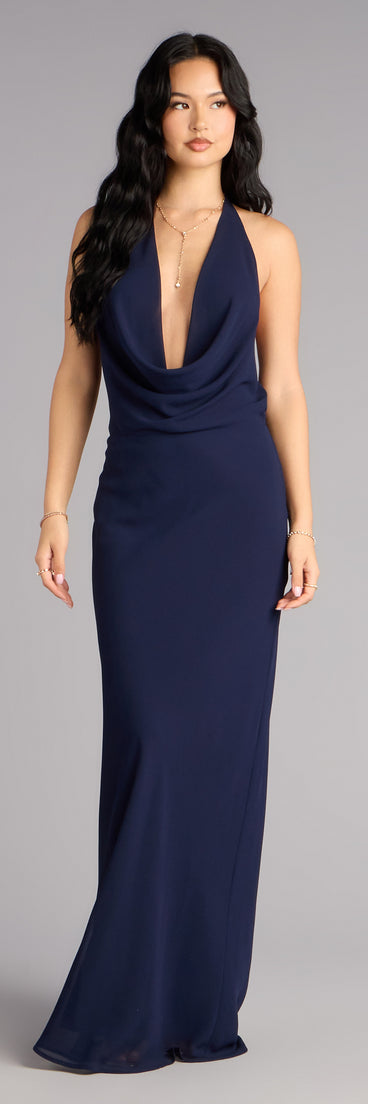 Hayley Chiffon Open Back Formal Dress