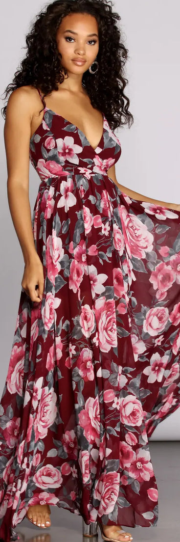 Rowan Floral Chiffon Formal Dress
