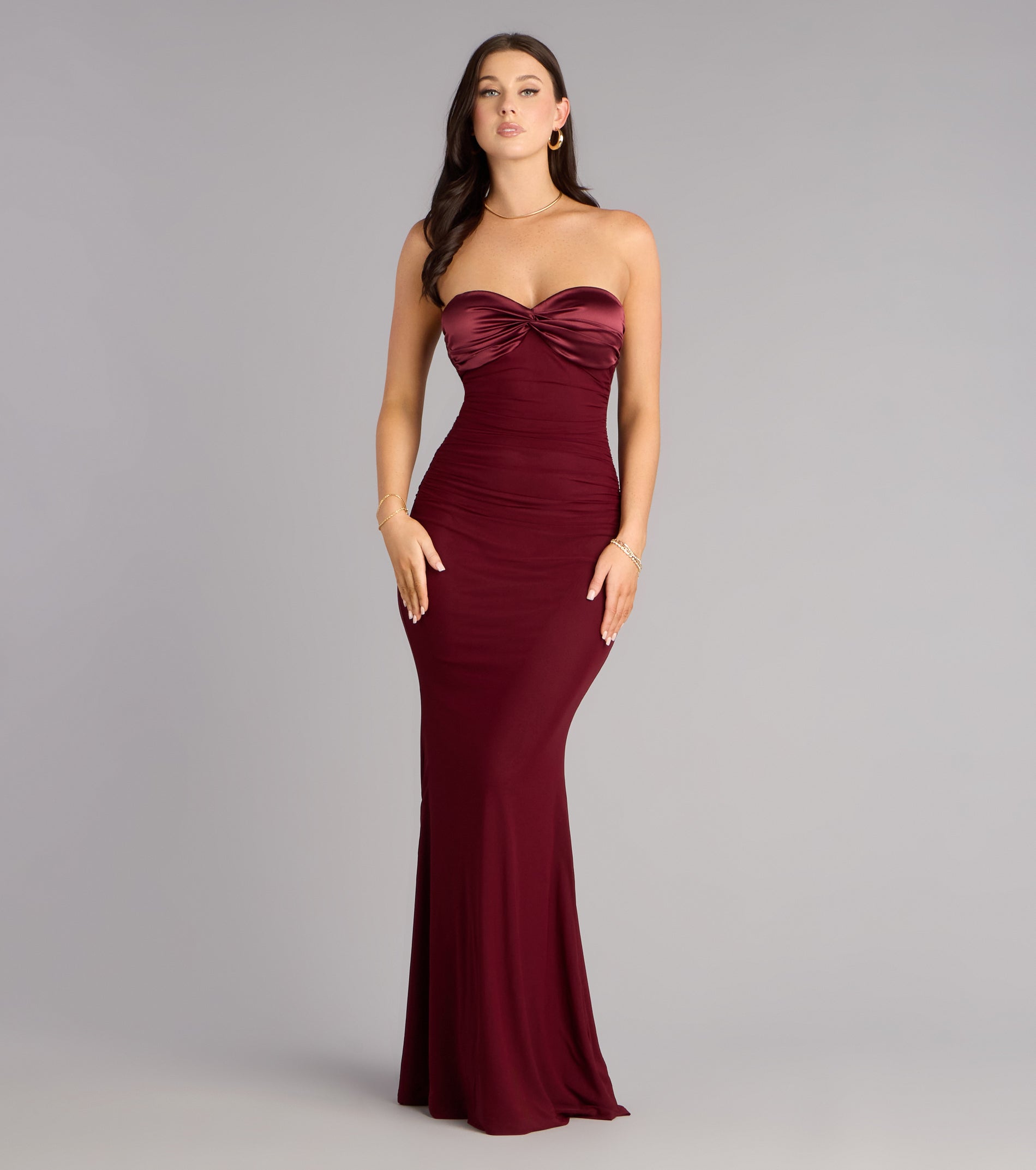 Iris Satin Tie-Back Mesh Mermaid Dress | Windsor