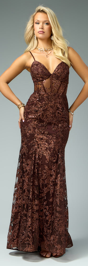 Delphine Glitter Mermaid Formal Dress