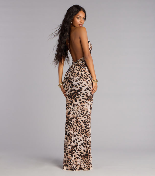 leopard print mermaid dress Jeanette Cheetah Print Mermaid Formal Dress