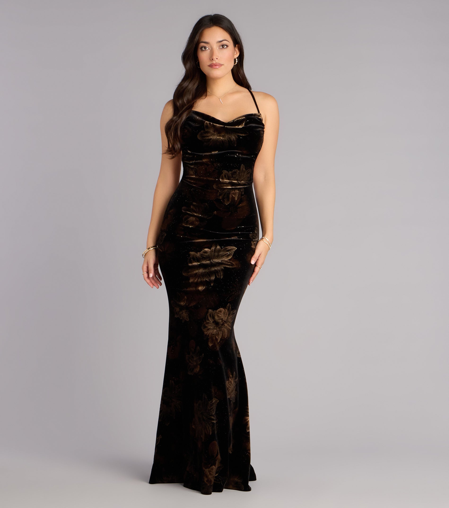 Dalia Floral Velvet Mermaid Formal Dress | Windsor