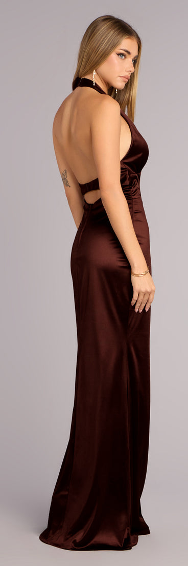 Ariyah Satin Halter Mermaid Dress