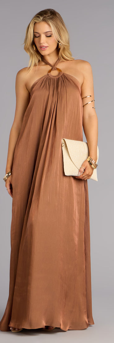 Marlyne Halter Open Back Formal Dress