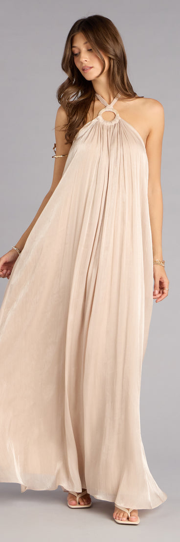 Marlyne Halter Open Back Formal Dress