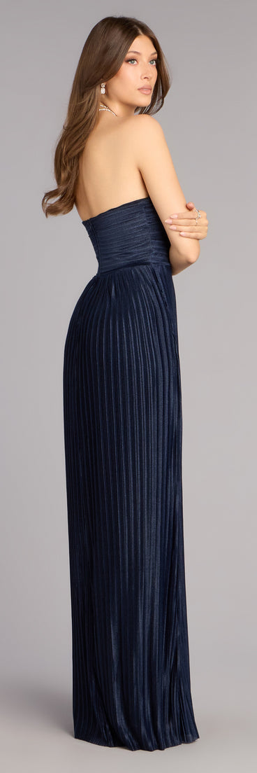 Gaia Strapless A-Line Slit Formal Dress