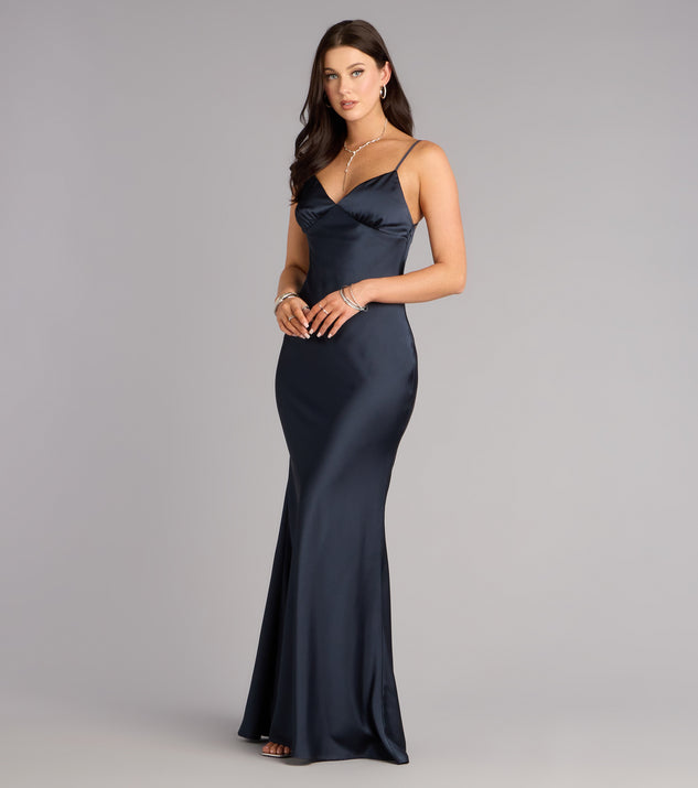 Alayna Satin V-Neck Mermaid Formal Dress | Windsor Alayna Satin V-Neck Mermaid Formal Dress | Windsor