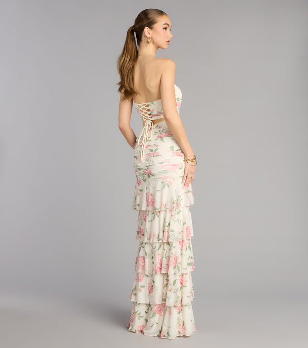 hadley floral mini dress Hadley Floral A-Line Slit Formal Dress