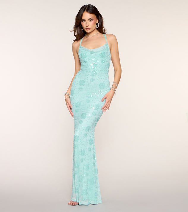 Valencia Floral Beaded Formal Dress