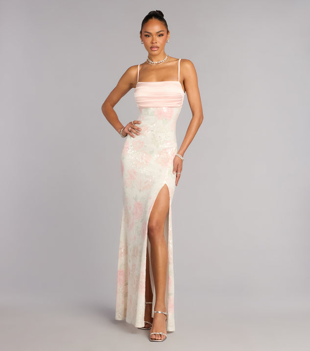 fiona high slit formal sequin dress Floral Caftan Dress - Black Turn heads in the NYSALE Available Sizes:12
