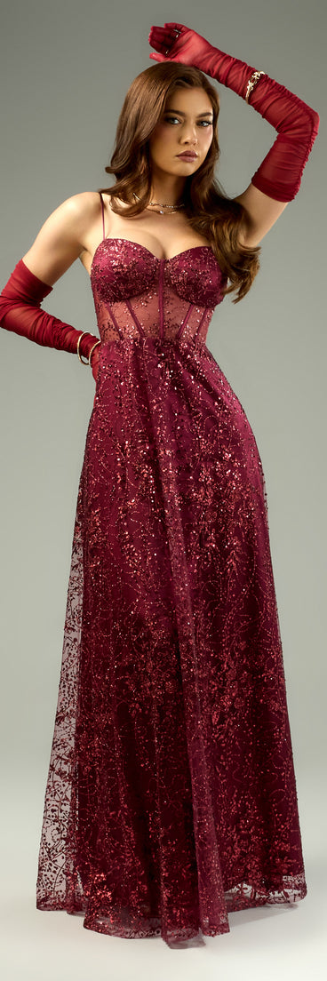 Lauren Sweetheart A-Line Glitter Sequin Dress | Windsor Lauren Sweetheart A-Line Glitter Sequin Dress | Windsor
