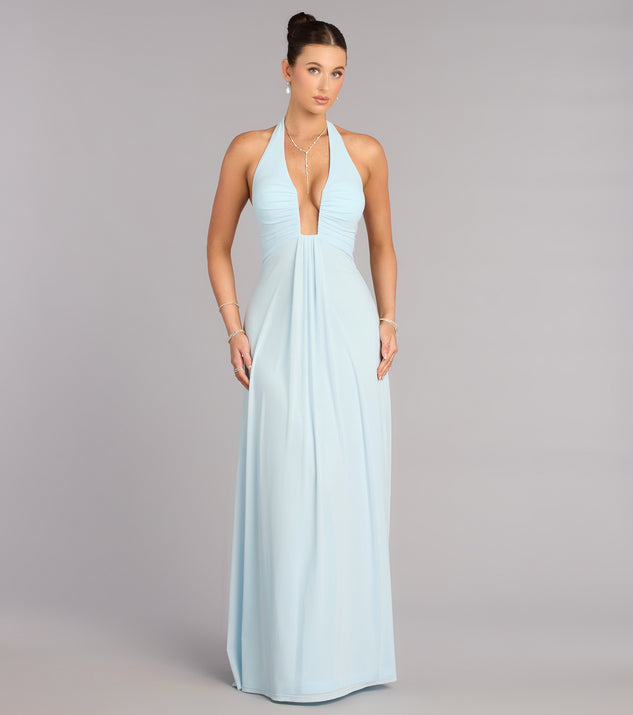 Kendall Mesh A-Line Formal Dress in Sage | Size: XS | Windsor