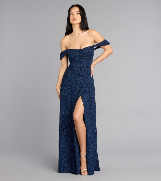 Windsor Hope Glitter A-Line Formal Dress in Navy Blue | Size: M Windsor Hope Glitter A-Line Formal Dress in Navy Blue | Size: M
