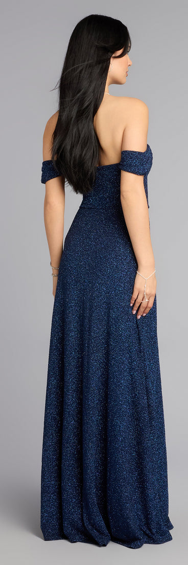 Discover a formal dress like the Hope Glitter A-Line Formal Dress in navy blue featuring a flattering fit, smooth fabric, and refined design for any formal occasion.