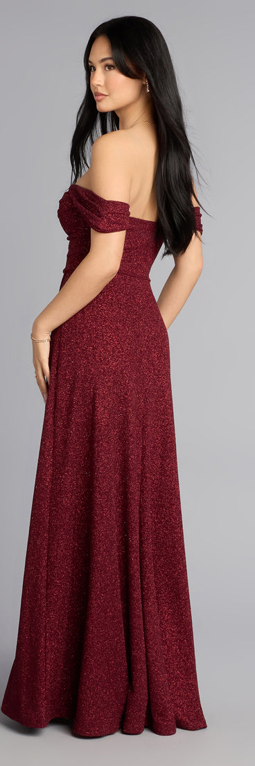 Windsor Hope Glitter A-Line Formal Dress in Wine | Size: S Windsor Hope Glitter A-Line Formal Dress in Wine | Size: S