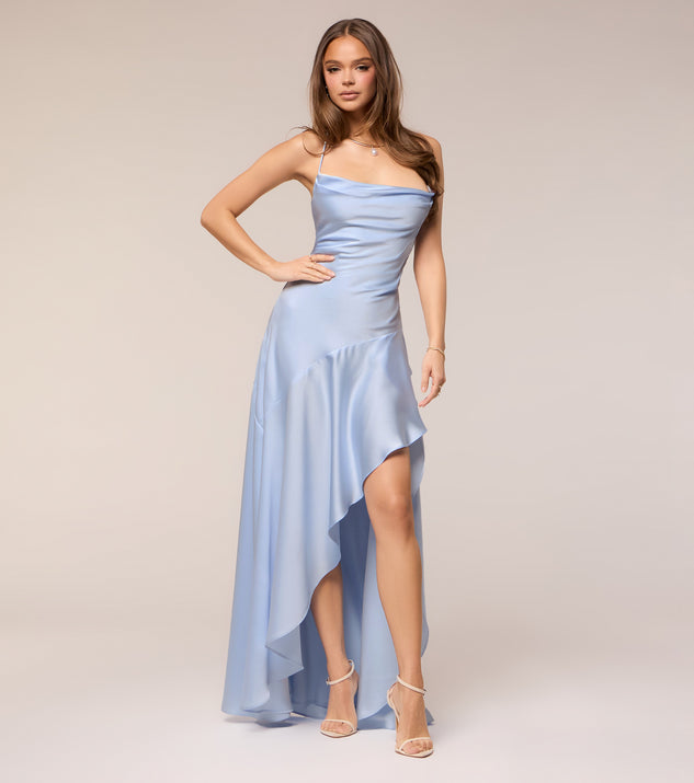 jennie asymmetrical maxi dress Satin A-Line Lace-Up Formal From Me by Jennie Price_Buy From $500 - $999 Andrea & Leo A1429 material:Pure Silk