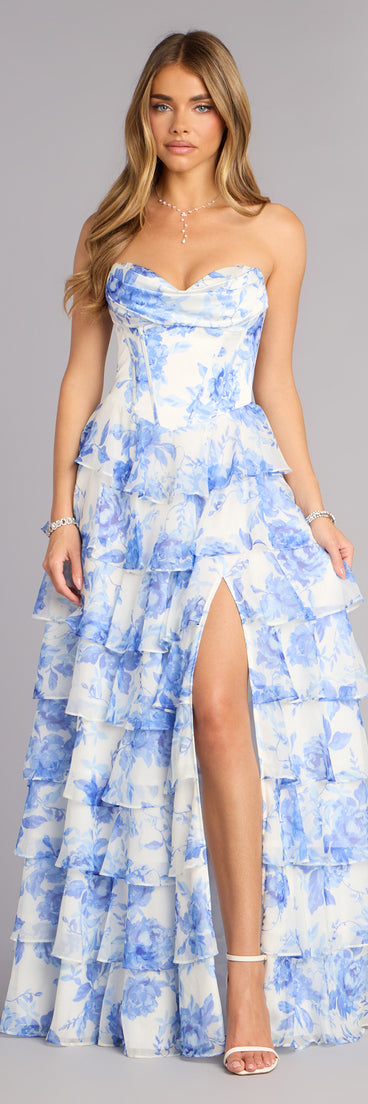 Althea Floral Chiffon Formal Dress