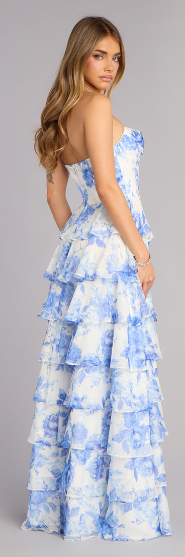 Althea Floral Chiffon Formal Dress