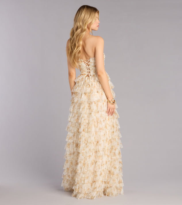 slim fit dress slacks Sweetheart Gold Metallic A-Line Ruffle Homecoming Dress Gold / 4