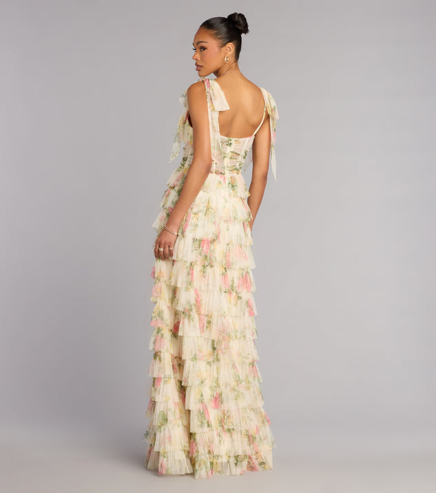 evening dress sewing patterns uk Chiffon Ruffle Shoulder Lace Up Back Column Dress petite / 2 / light-blue main image 1