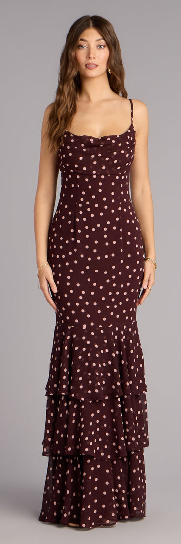 Jodie Polka Dot Chiffon Mermaid Formal Dress | Windsor Jodie Polka Dot Chiffon Mermaid Formal Dress | Windsor