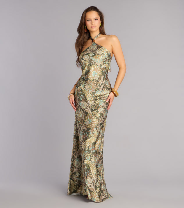 Cecily Paisley Satin Formal Dress | Windsor Cecily Paisley Satin Formal Dress | Windsor