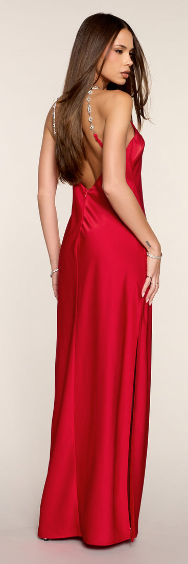 Brittany Satin Column Formal Dress