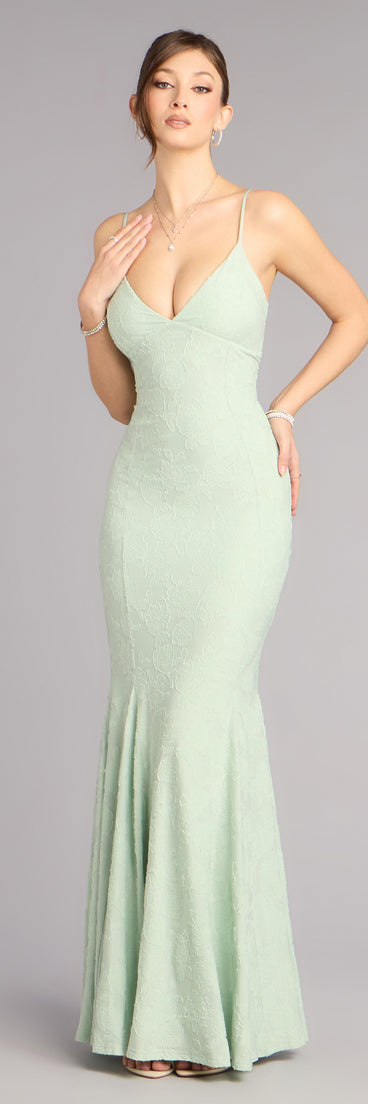 Payton Floral Jacquard Lace-Up Mermaid Dress | Windsor Payton Floral Jacquard Lace-Up Mermaid Dress | Windsor