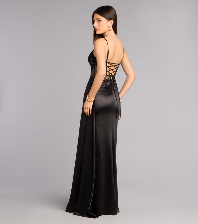 Violet Satin Corset Sash Formal Dress | Windsor