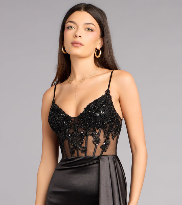 corset prom dress windsor Shayla Strapless Corset Lace Formal Dress