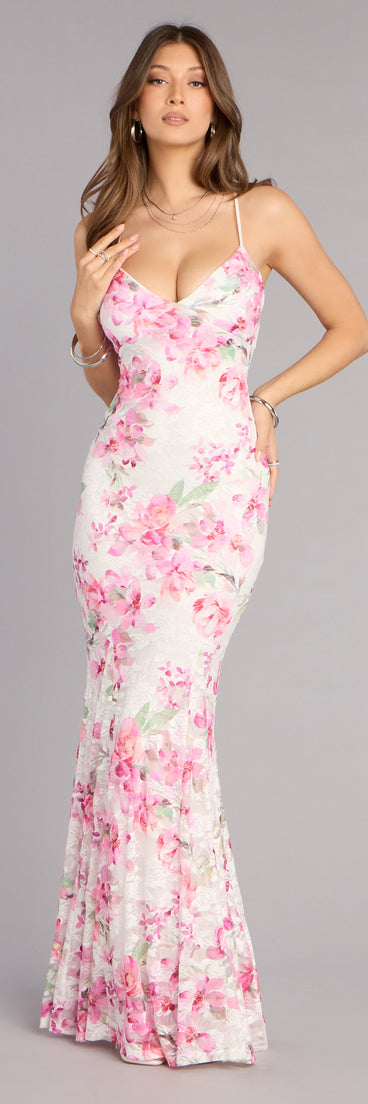 Gretchen Floral Lace Formal Dress