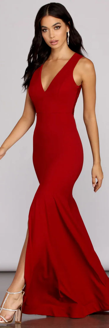 Alicia Lace Crepe Mermaid Gown