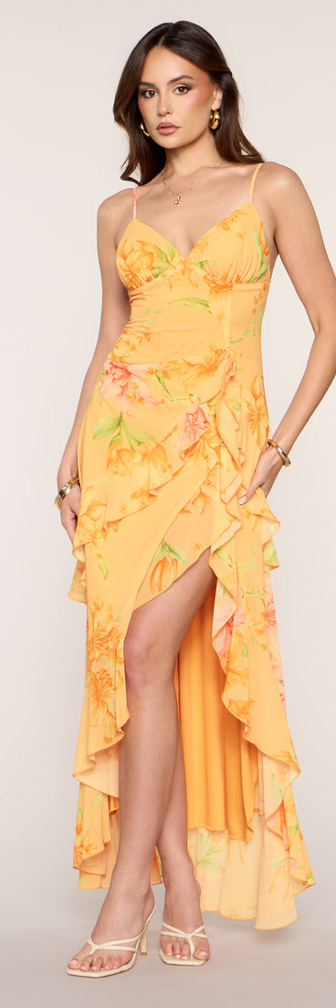 Priscilla Floral Chiffon Formal Dress