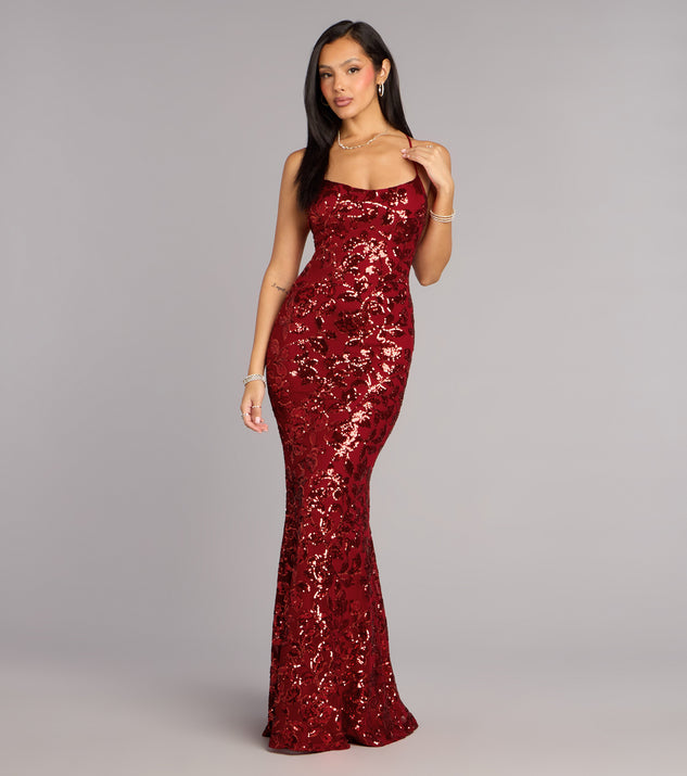 betty's homecoming dress Betty Sequin Strappy Mermaid Formal Dress