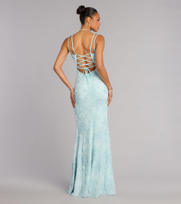Carla Sequin Lace-Up Formal Dress | Windsor