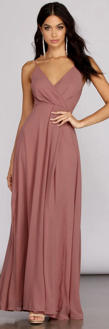 Yelena Chiffon Slit Gown